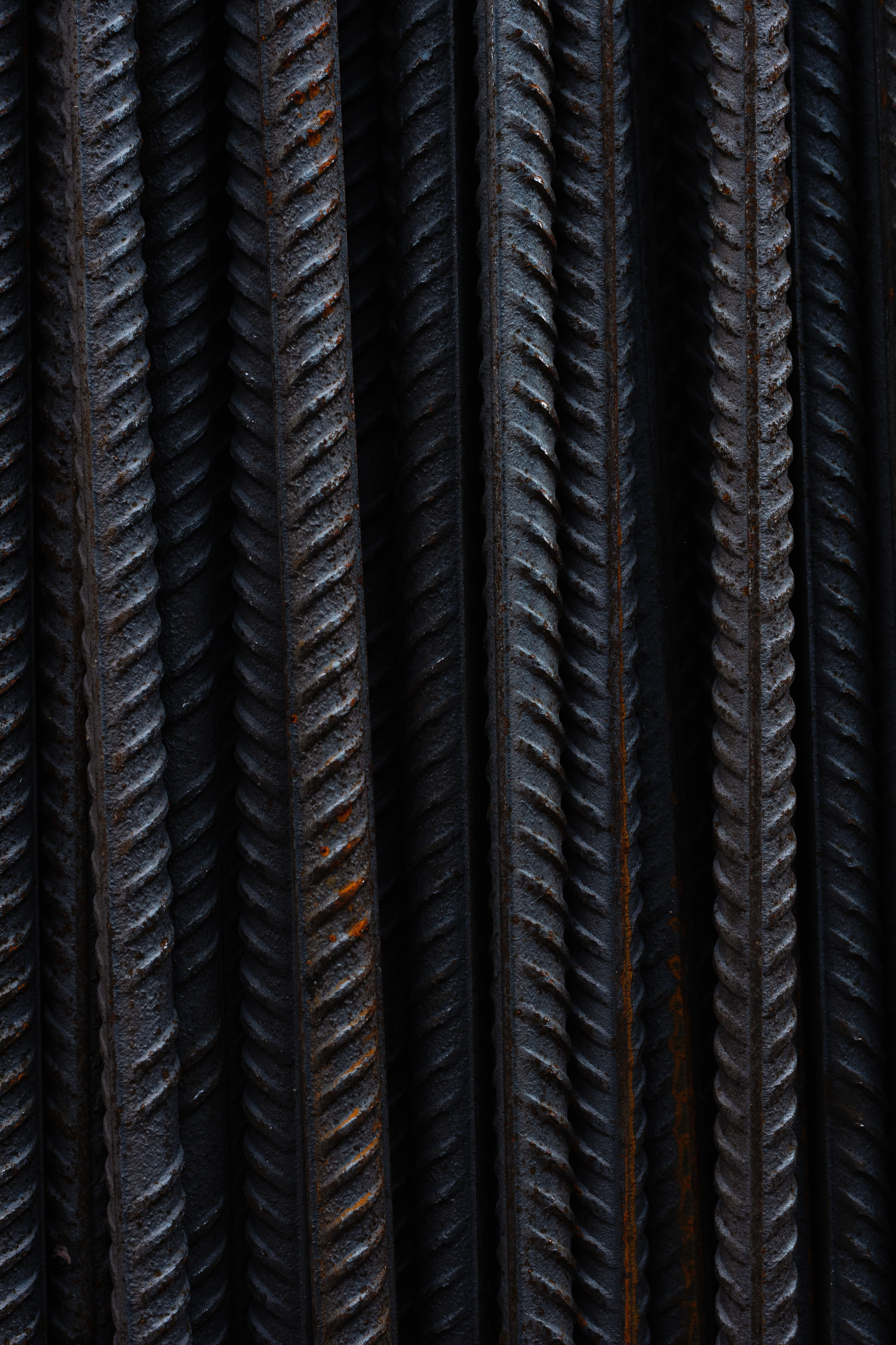 Close-Up Photograph of Steel Bars
